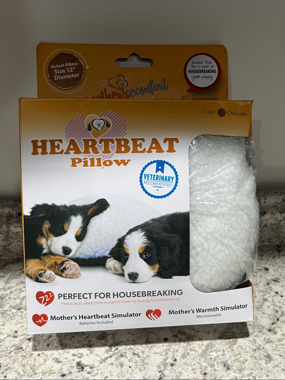Heartbeat Pillow Dog Bed - White -